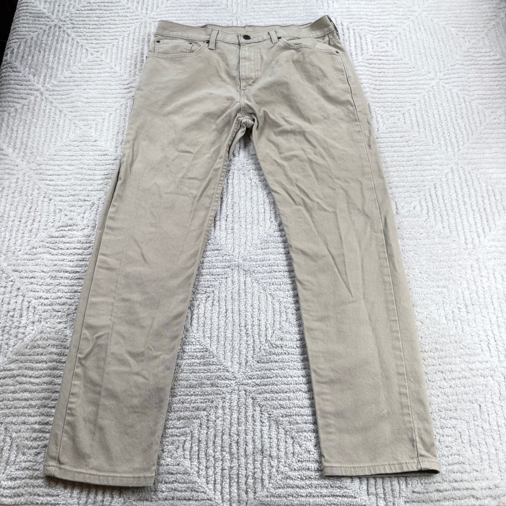 Levi's 502 Regular Taper Pants Mens 33x30 Khaki Tan Stretch Twill Gorpcore Work